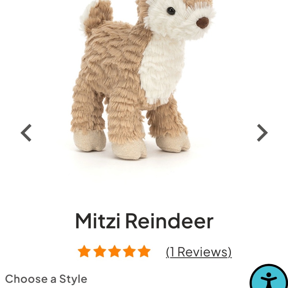 Jellycat Retired Mitzi Reindeer Plush Toy, Medium